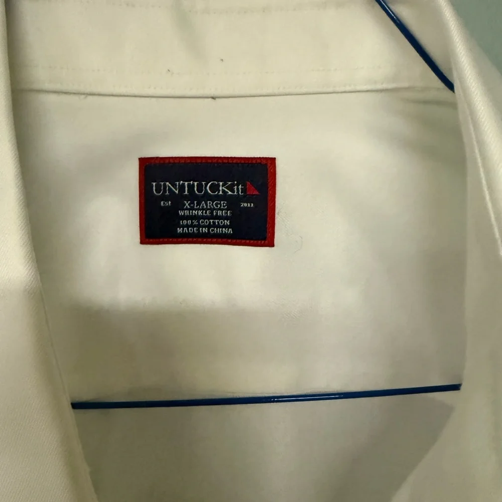 UNTUCKit White Men's Dress Shirt - Long Sleeve Button Front XL - Picture 2 of 4